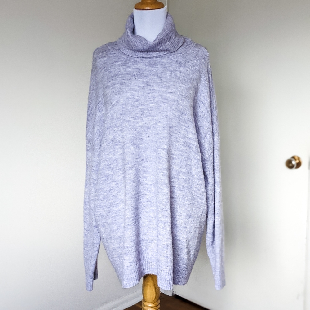 Cozy purple cowl neck sweater